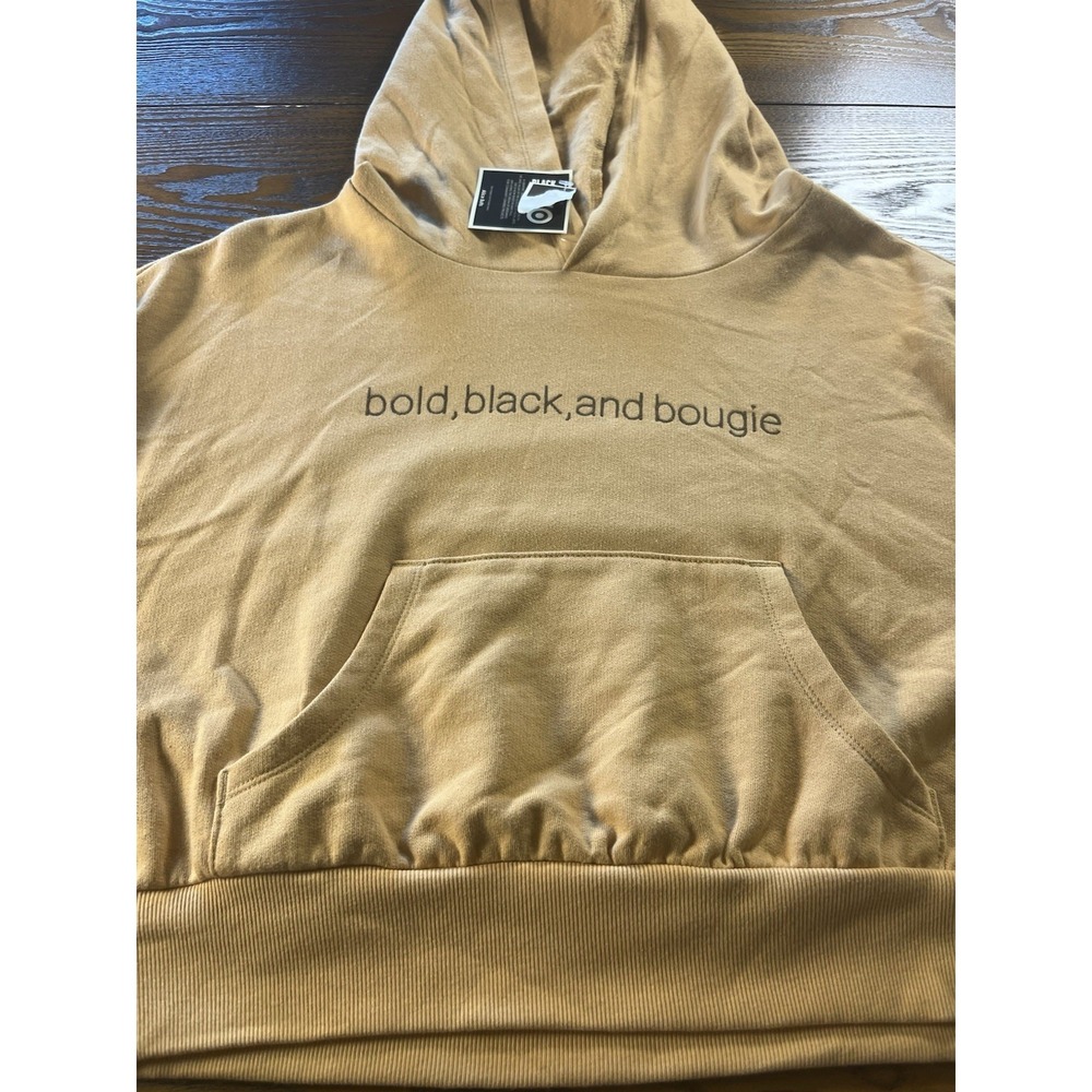 Black History Month Bold Black & Bougie Hoodie Sweatshirt Size Large Cropped